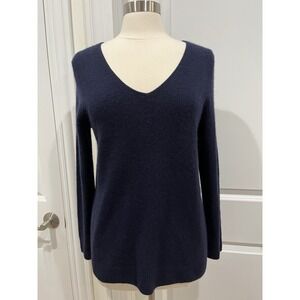 41 Hawthorn 100% Cashmere V-Neck Sweater Dark Blue Women's Size Medium